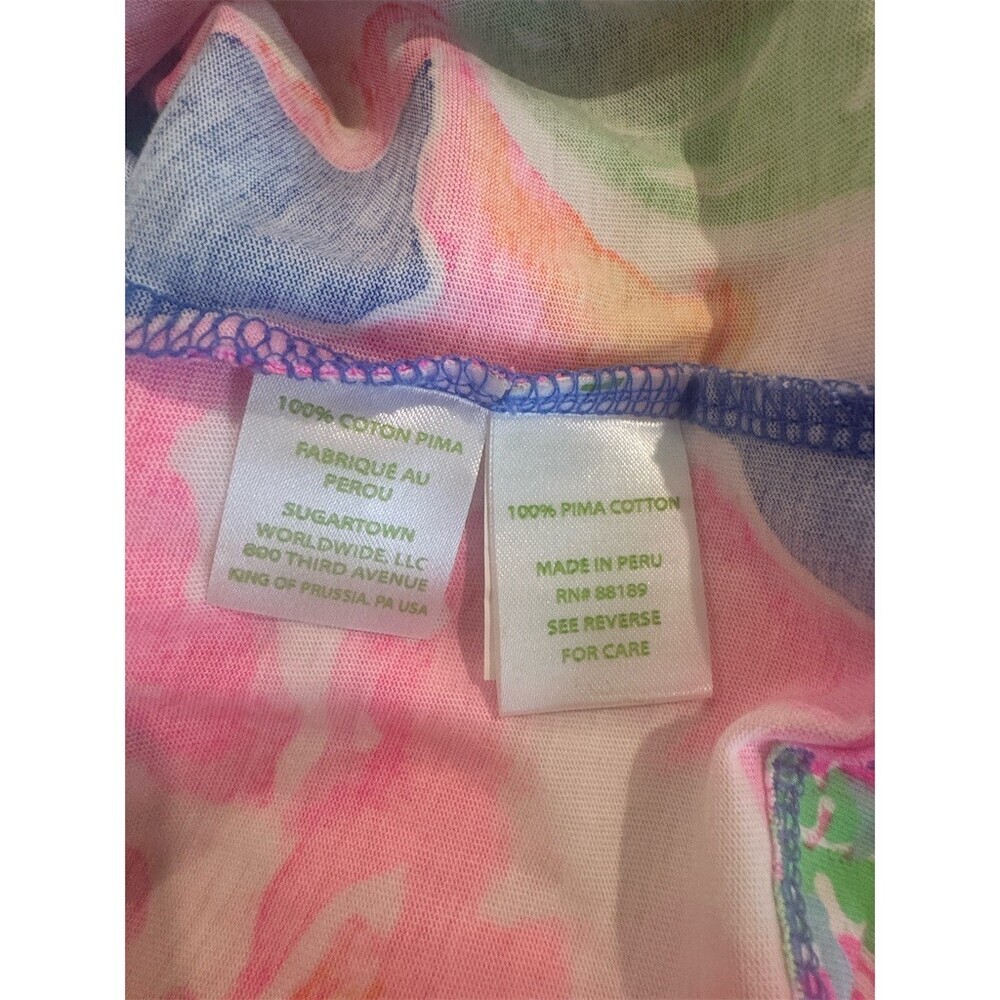 Lilly Pulitzer Marlowe Shift Dress Womens XS Pink Blue Tropical Lightweight - Picture 3 of 7